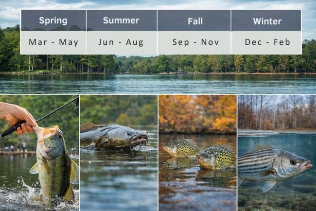 Lake Oconee Seasonal Fishing Calendar by Species