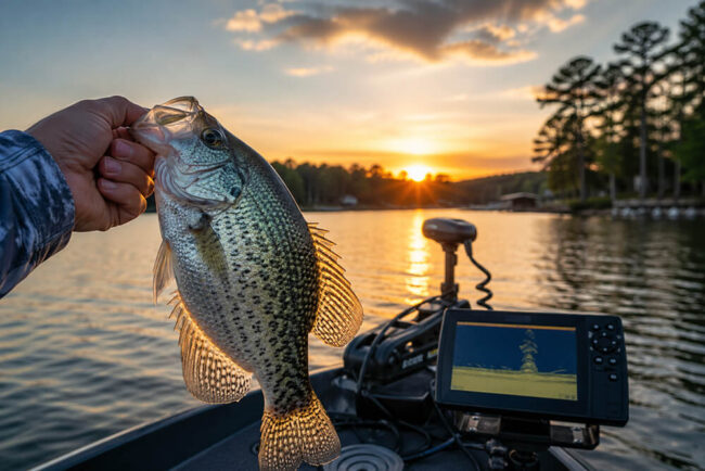 Facing Sonar to Catch Crappie on Lake Oconee
