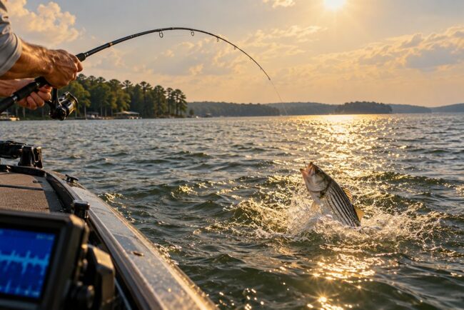 Lake Oconee Stripers Harder to Catch in Summer Lake Oconee Stripers Harder to Catch in Summer